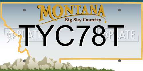 TYC78T Montana License Plate