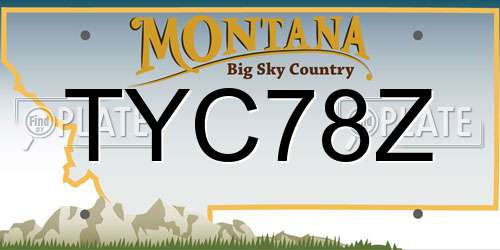 TYC78Z Montana License Plate