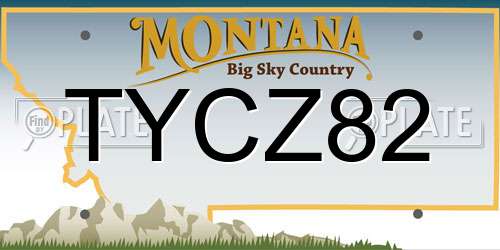 TYCZ82 Montana License Plate