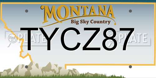 TYCZ87 Montana License Plate