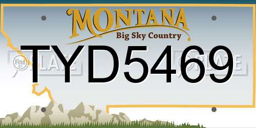 TYD5469 Montana License Plate