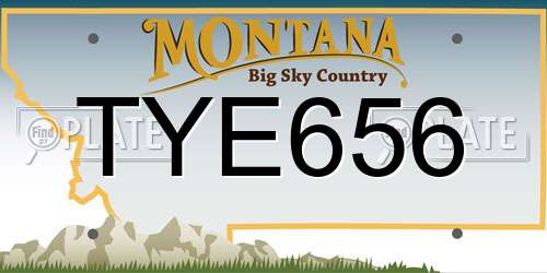 TYE656 Montana License Plate