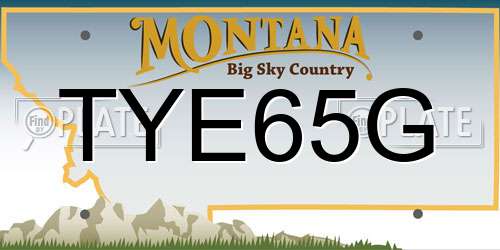 TYE65G Montana License Plate