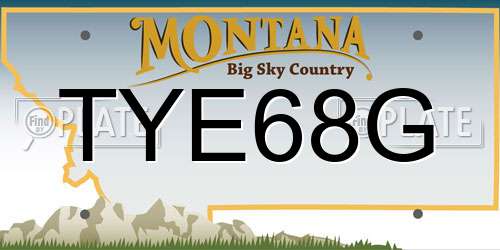 TYE68G Montana License Plate