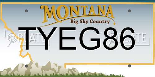 TYEG86 Montana License Plate