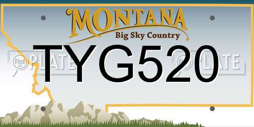 TYG520 Montana License Plate