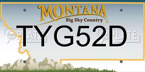 TYG52D Montana License Plate