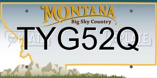 TYG52Q Montana License Plate