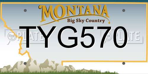 TYG570 Montana License Plate