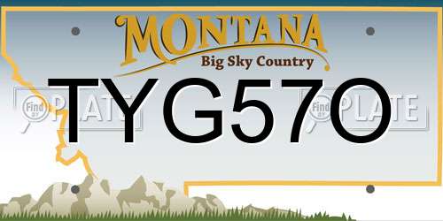 TYG57O Montana License Plate