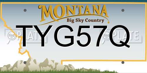 TYG57Q Montana License Plate