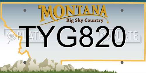 TYG820 Montana License Plate