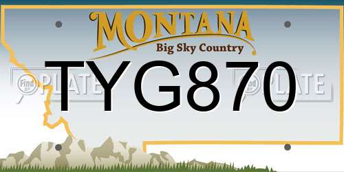 TYG870 Montana License Plate