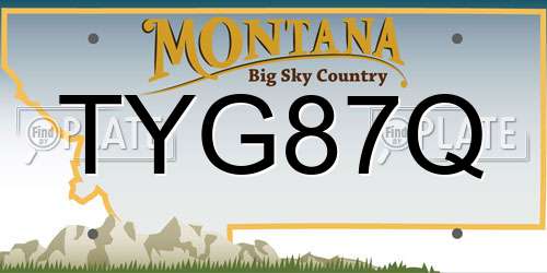 TYG87Q Montana License Plate