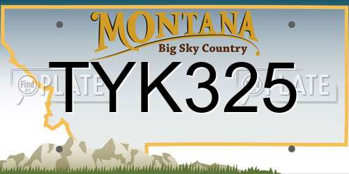 TYK325 Montana License Plate