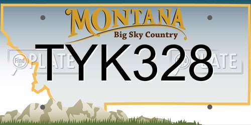 TYK328 Montana License Plate