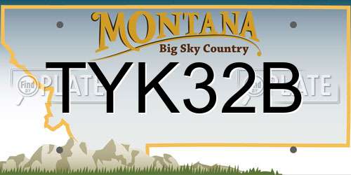 TYK32B Montana License Plate