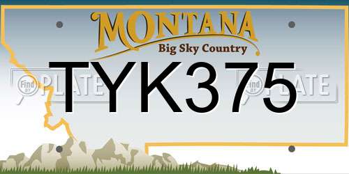 TYK375 Montana License Plate