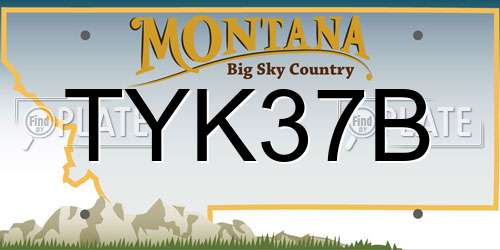 TYK37B Montana License Plate