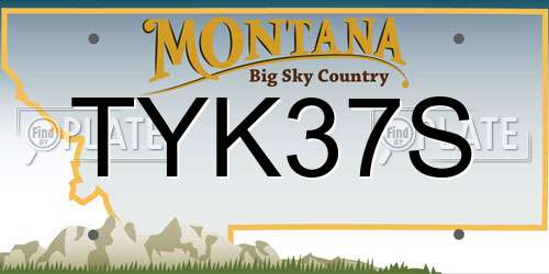 TYK37S Montana License Plate