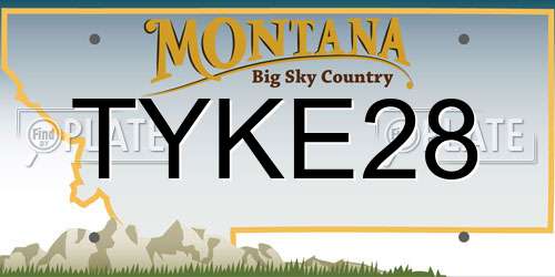 TYKE28 Montana License Plate
