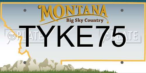TYKE75 Montana License Plate