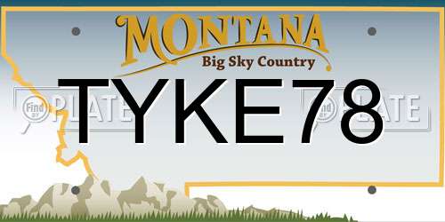 TYKE78 Montana License Plate
