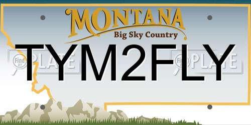 TYM2FLY Montana License Plate