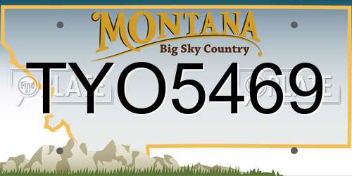 TYO5469 Montana License Plate
