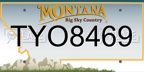 TYO8469 Montana License Plate