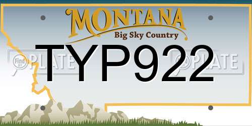 TYP922 Montana License Plate