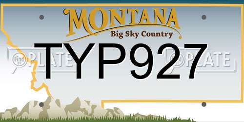 TYP927 Montana License Plate