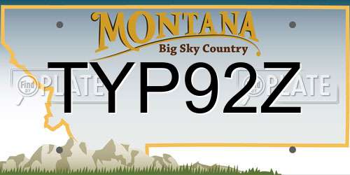 TYP92Z Montana License Plate