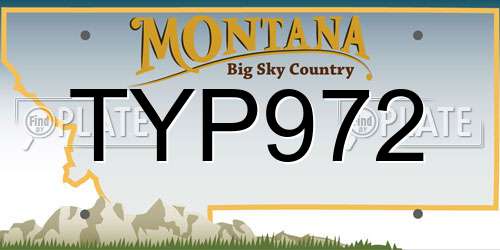 TYP972 Montana License Plate