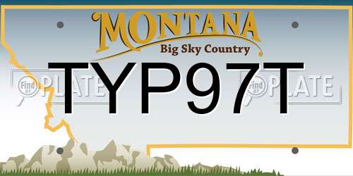 TYP97T Montana License Plate