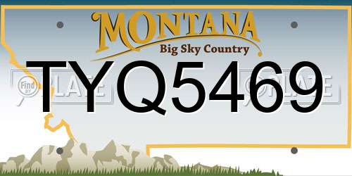 TYQ5469 Montana License Plate