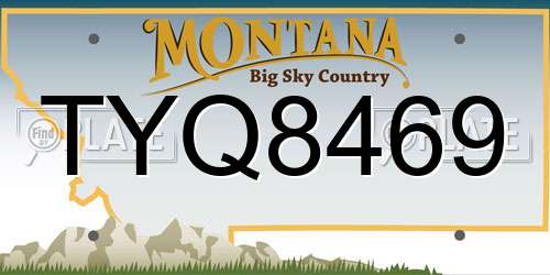 TYQ8469 Montana License Plate