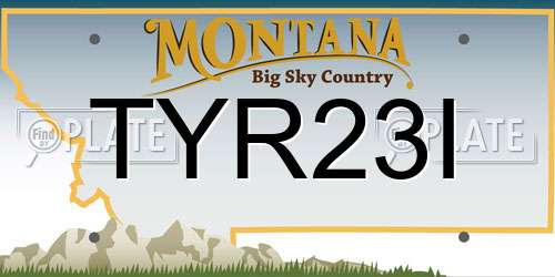 TYR23I Montana License Plate