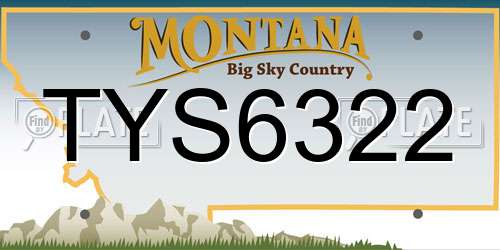 TYS6322 Montana License Plate
