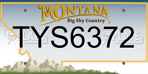 TYS6372 Montana License Plate