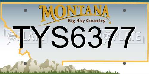 TYS6377 Montana License Plate