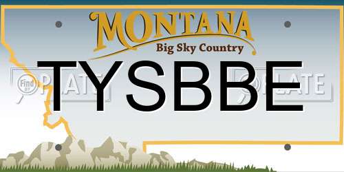 TYSBBE Montana License Plate
