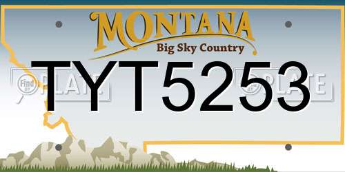 TYT5253 Montana License Plate