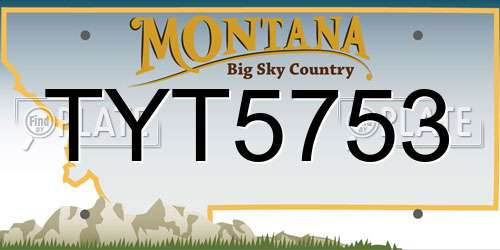 TYT5753 Montana License Plate