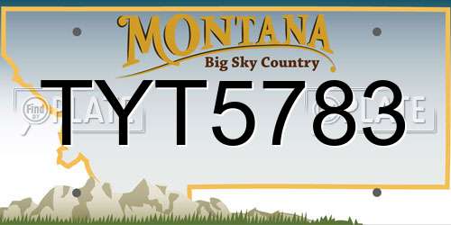 TYT5783 Montana License Plate