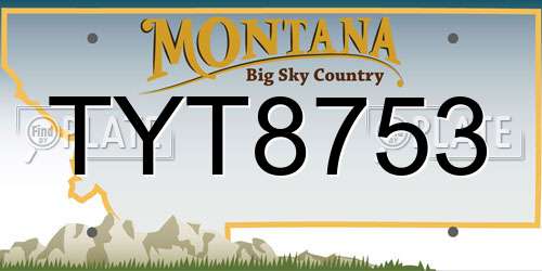 TYT8753 Montana License Plate