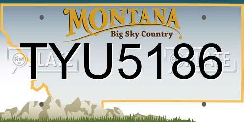 TYU5186 Montana License Plate