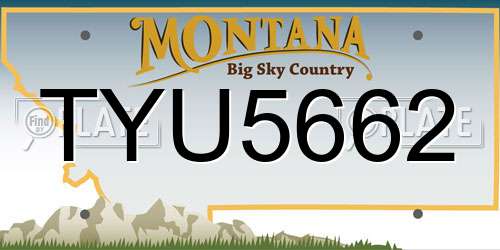 TYU5662 Montana License Plate