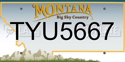 TYU5667 Montana License Plate