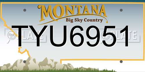 TYU6951 Montana License Plate